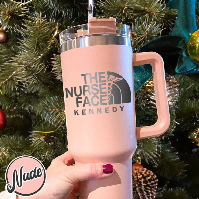 The Nurse Face Tumbler 40oz, Gift For Nurse,Registered Nurse Laser Tumbler,Personalized Gifts, Nurse Tumbler 40oz, Nurse Tumbler With Handle