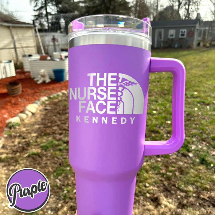 The Nurse Face Tumbler 40oz, Gift For Nurse,Registered Nurse Laser Tumbler,Personalized Gifts, Nurse Tumbler 40oz, Nurse Tumbler With Handle