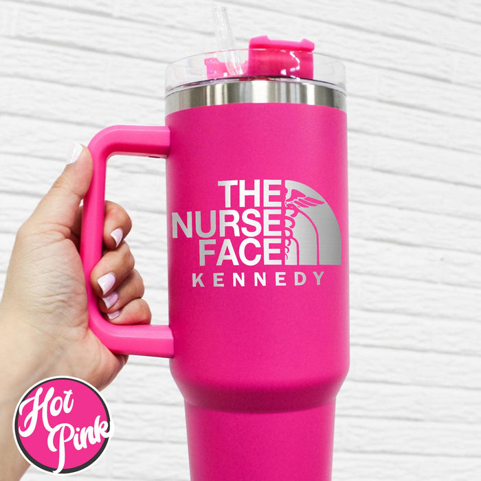 The Nurse Face Tumbler 40oz, Gift For Nurse,Registered Nurse Laser Tumbler,Personalized Gifts, Nurse Tumbler 40oz, Nurse Tumbler With Handle