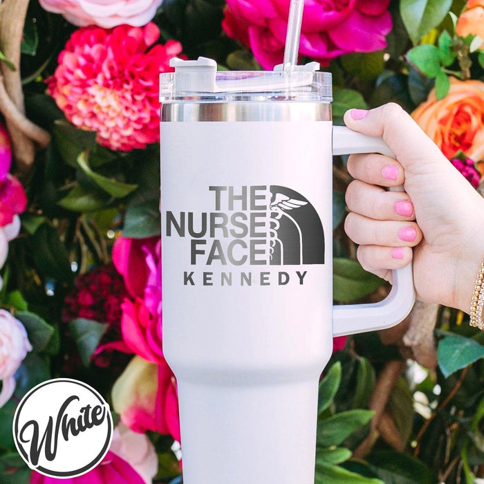 The Nurse Face Tumbler 40oz, Gift For Nurse,Registered Nurse Laser Tumbler,Personalized Gifts, Nurse Tumbler 40oz, Nurse Tumbler With Handle