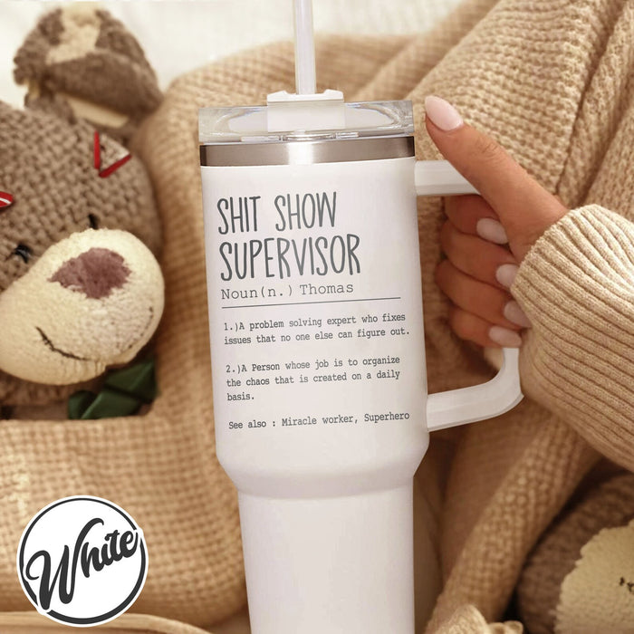 Shit Show Supervisor Tumbler, Goodbye Gift To Boss, Goodbye Gifts Tumbler, Goodbye Gift For Coworker Tumbler, Funny Coworker Tumbler