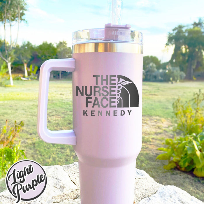 The Nurse Face Tumbler 40oz, Gift For Nurse,Registered Nurse Laser Tumbler,Personalized Gifts, Nurse Tumbler 40oz, Nurse Tumbler With Handle