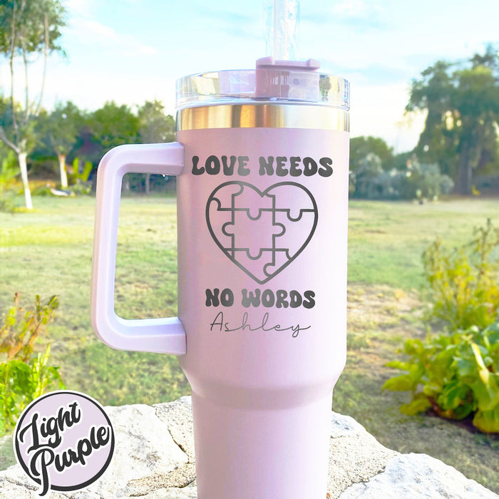 Autism Awareness Tumbler 40oz, Autism Mom Engraved Tumbler, Embrace Neurodiversity, Heart Rainbow Puzzle Tumbler, Slp Teacher Gift, Rbt Gift