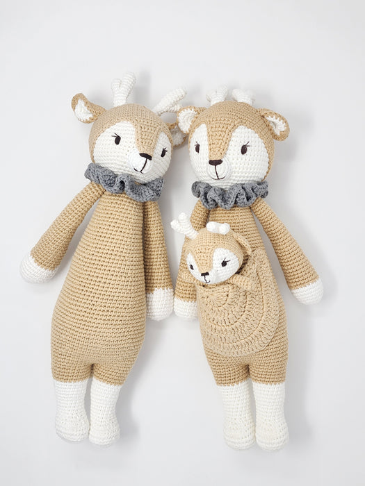 Amigurumi Deer Family Set Gift cute Handmade Crochet, Christmas Gift, Baby Shower,Infant Toy, Birthday Present