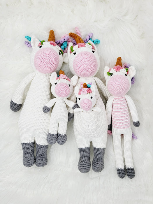 Crochet Unicorn Large Daddy, Mommy & Baby Family Set Beautiful Present Christmas, Family, Baby Shower, Gift, Birthday