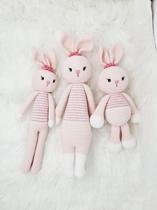 Amigurumi Bunny Crochet Pink doll for kids, birthday gift, baby shower