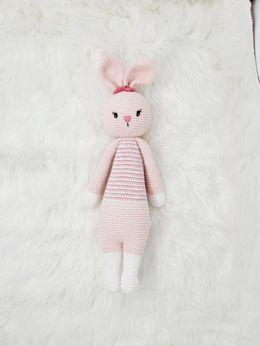 Amigurumi Bunny Crochet Pink doll for kids, birthday gift, baby shower
