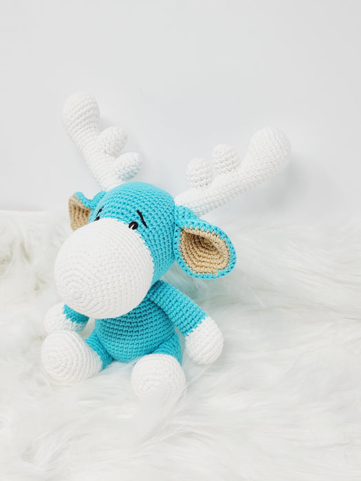 Crochet Reindeer Handmade Medium Doll, Amigurumi Reindeer Baby Toy