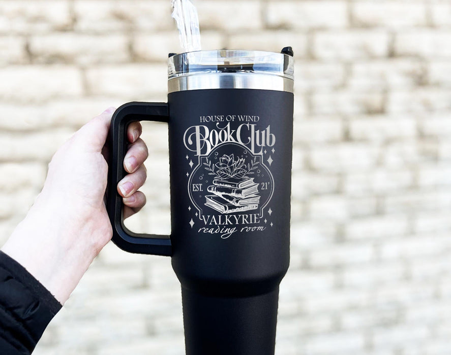 Acotar House of Wind Tumbler, Acotar Book Club Tubler Tumbler 40oz, Valkyrie Reading Room, Night Court Engraved Tumbler With Handle
