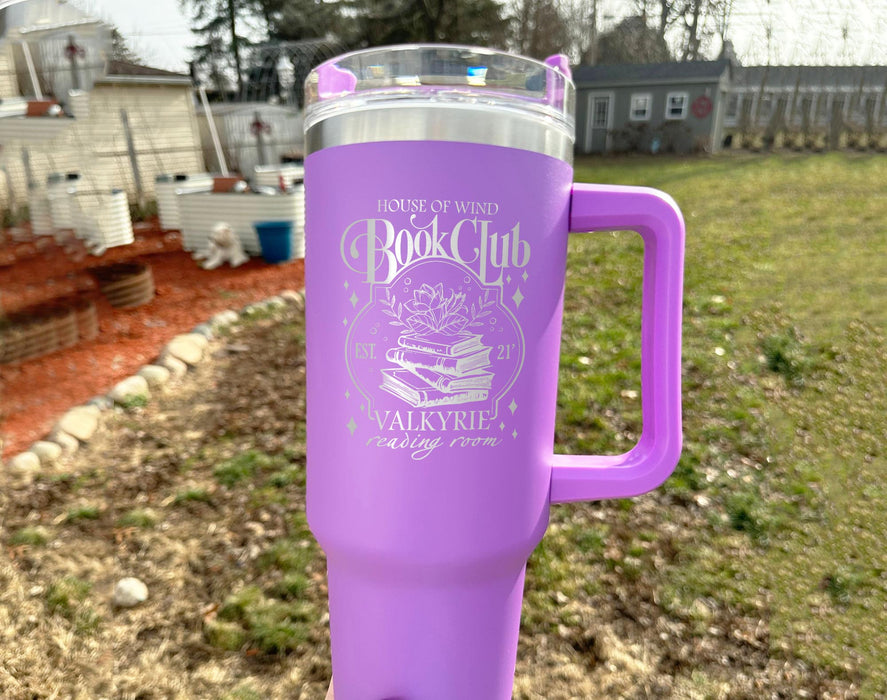Acotar House of Wind Tumbler, Acotar Book Club Tubler Tumbler 40oz, Valkyrie Reading Room, Night Court Engraved Tumbler With Handle