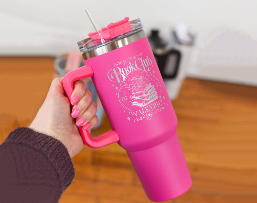 Acotar House of Wind Tumbler, Acotar Book Club Tubler Tumbler 40oz, Valkyrie Reading Room, Night Court Engraved Tumbler With Handle